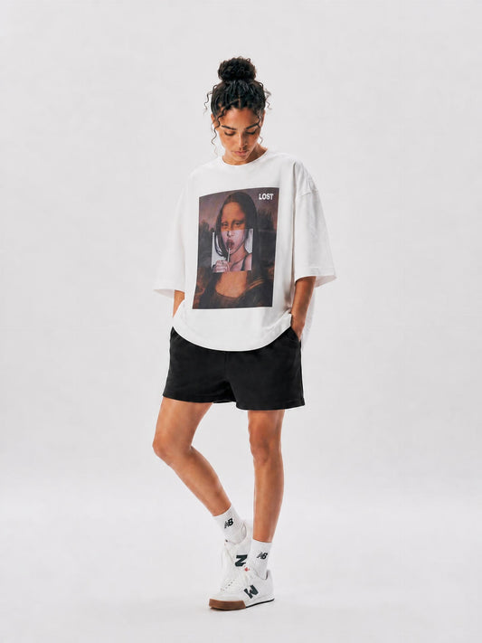 Washed Rolled Hem Half Sleeve T-Shirt